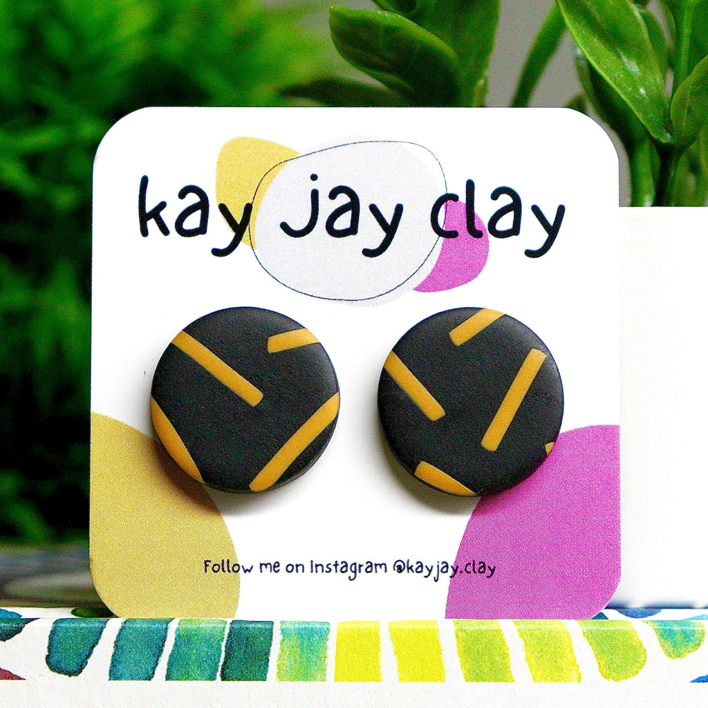 Black & Mustard Sprinkles Studs