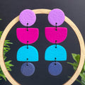 Lilac, Pink, Turquoise & Navy Geometric Dangles