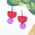 Red & Lilac Colour Block Hoops