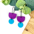 Purple & Turquoise Colour Block Hoops
