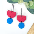 Red & Blue Colour Block Hoops